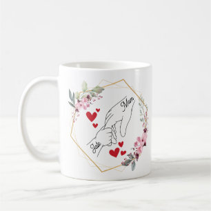 Anpassningsbar Mamma eller Far och Händer för barn Kaffemugg