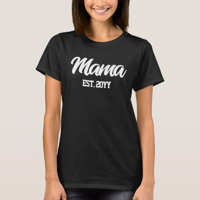 Anpassningsbar Mamma Est Year Personlig Gift for N T Shirt (Framsida)