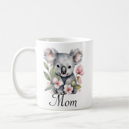 Anpassningsbar Mamma Koala Bear Blommigt Personlig Kaffemugg