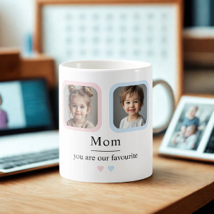 Anpassningsbar Mamma med 2 barnfoton som du är vår Kaffemugg