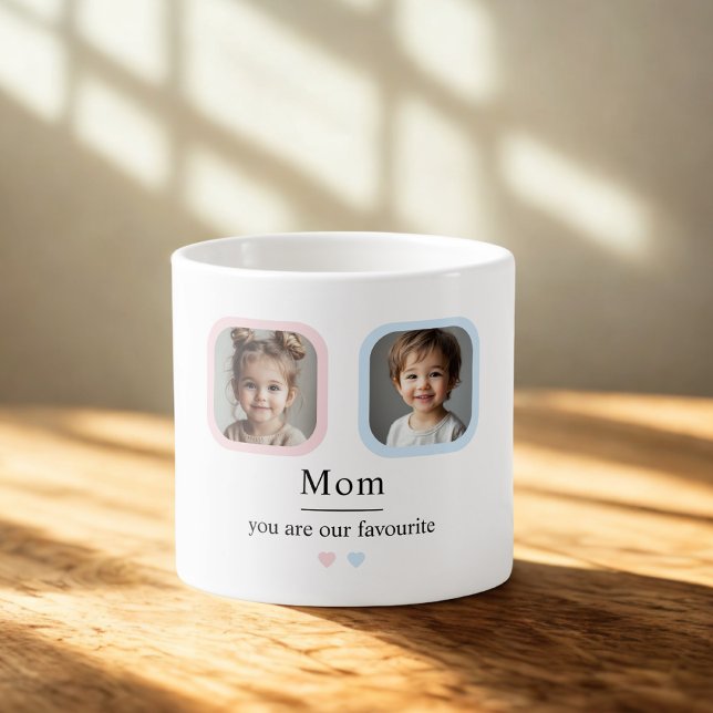 Anpassningsbar Mamma med barnfoton | Du är min fav Espressomugg (Skapare uppladdad)