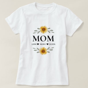 Anpassningsbar Mamma med Kids Namn Mors dag-gåva T Shirt