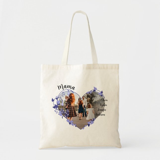 Anpassningsbar Mamma med Namn och foto för barn |  Tygkasse (Framsidan)