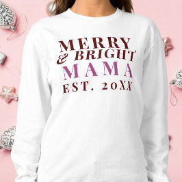 Anpassningsbar Mamma Merry Bright Est. Årets minim T Shirt