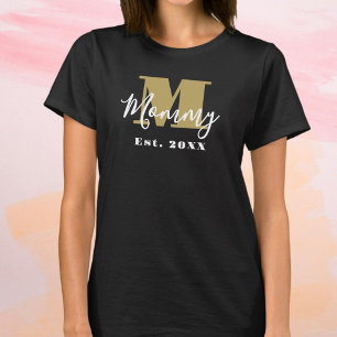 Anpassningsbar Mamma Monogram Etablerat årstidsskr T Shirt