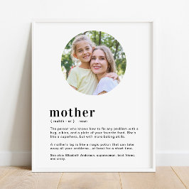 Anpassningsbar Mamma, Mor Definition Mors dag foto Poster