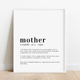 Anpassningsbar Mamma, Morsa, Mor Definition Mors d Poster