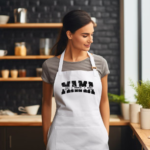 Anpassningsbar Mamma och Kids Namn Shirt Mors dag Förkläde