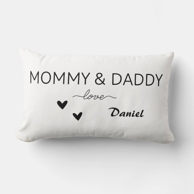 Anpassningsbar Mamma och pappa Kärlek Pillow Lumbarkudde (Framsida)