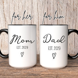 Anpassningsbar Mamma & Pappa Mugg Ny mamma Gift Ba