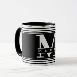 Anpassningsbar Mamma Personlig Monogram Black & Wh Mugg