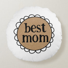 Anpassningsbar Mamma Scalloped Kant Rund Kudde