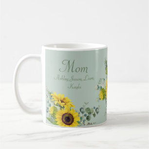 Anpassningsbar Mamma Solros Blommigt 4 till 8 Kids Kaffemugg