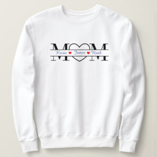 Anpassningsbar Mamma Sweatshirt med Kids Namn i hj T Shirt