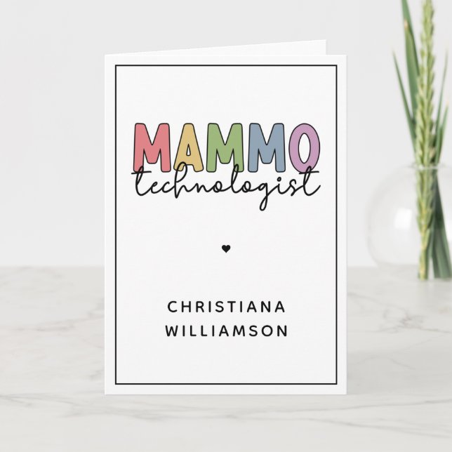 Anpassningsbar Mammo Technolog Mammography Tech Kort (Framsida)