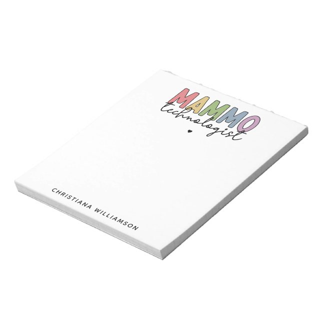 Anpassningsbar Mammo Technologist Mammography Tech Anteckningsblock (Roterad)