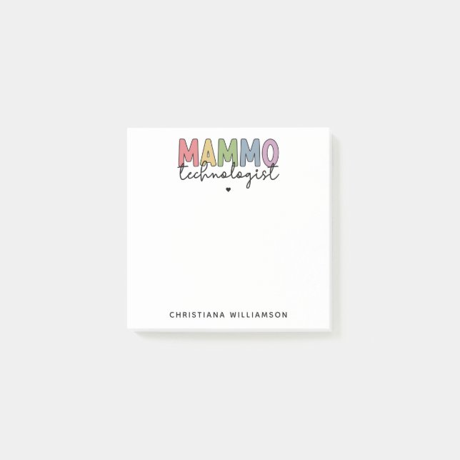 Anpassningsbar Mammo Technologist Mammography Tech Post-it Block (Framsida)