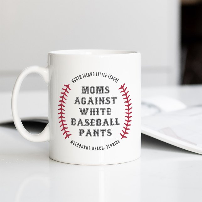 Anpassningsbar "Mammor mot White Baseball Byxor" Kaffemugg (Skapare uppladdad)