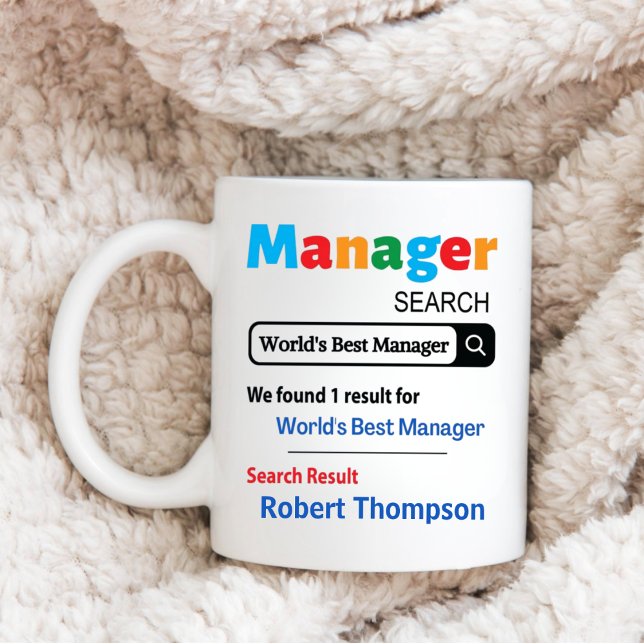 Anpassningsbar Manager Gift, World's Best Manager  Kaffemugg (Skapare uppladdad)