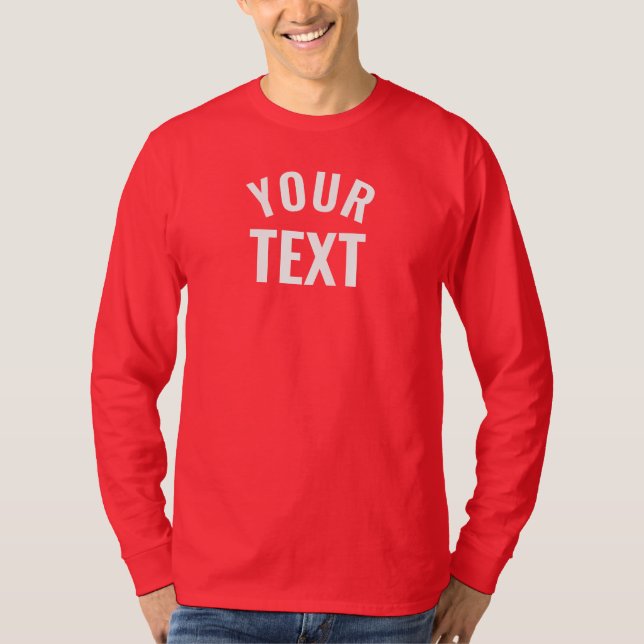 Anpassningsbar Manar Långärmad Deep Red Template M T Shirt (Framsida)