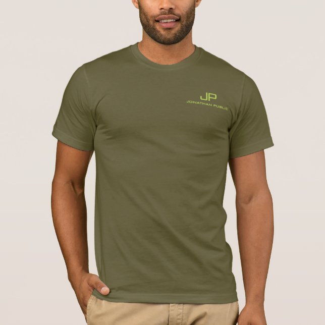 Anpassningsbar Manar Monogram arméns Elegant för G T Shirt (Framsida)