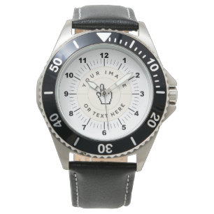 ANPASSNINGSBAR Manar Stainless Steel Black Leather Armbandsur