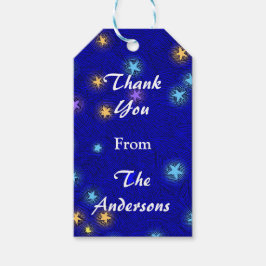 Anpassningsbar Måne och stjärnor Etching Tack Gift Presentetikett