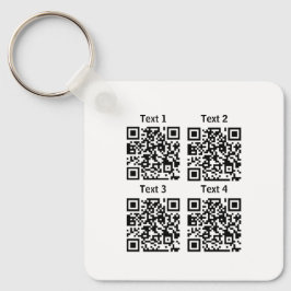 Anpassningsbar många 4 QR-minimalistnyckelkedja Nyckelring