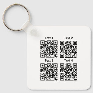 Anpassningsbar många 4 QR-minimalistnyckelkedja Nyckelring