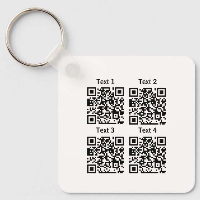 Anpassningsbar många 4 QR-minimalistnyckelkedja Nyckelring (Framsida)