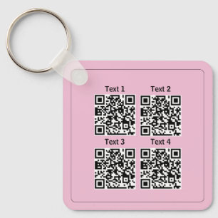 Anpassningsbar många 4 QR rosa minimalist-nyckelke Nyckelring
