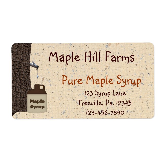 Anpassningsbar Maple Syrup Business Label Fraktsedel (Framsidan)