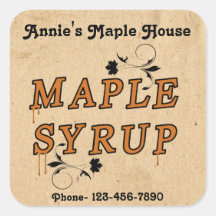 Anpassningsbar Maple Syrup Business Product-etiket