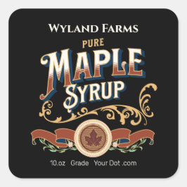 Anpassningsbar Maple Syrup Flaska-etikett Fyrkantigt Klistermärke