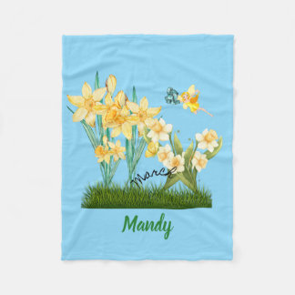 Anpassningsbar Mar Birth Flowers & Stone Fleece Bl