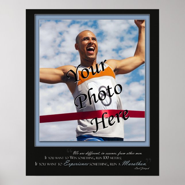 Anpassningsbar Marathon Poster - Expert - Blue (Framsidan)