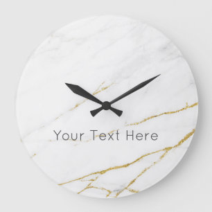 Anpassningsbar Marble Acrylic Wall Clock Stor Klocka