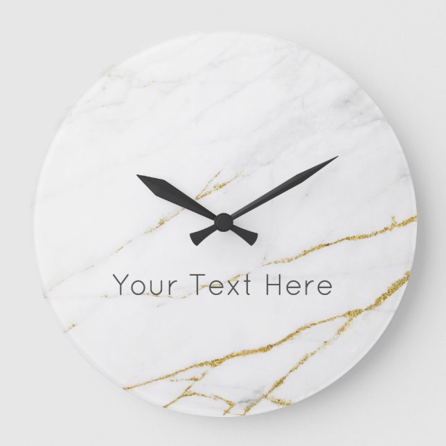 Anpassningsbar Marble Acrylic Wall Clock Stor Klocka (Framsida)