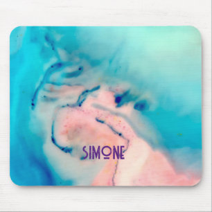 anpassningsbar marble bläck swirrt blue rosa Mouse Musmatta