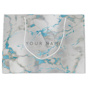 Anpassningsbar Marble Grått Blue Metallic Aqua Sil