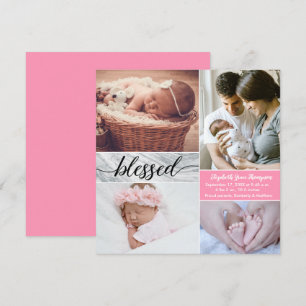Anpassningsbar Marble Rosa Blsed Photo collage Fli