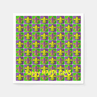 Anpassningsbar MARDI GRAS Fleur de Lis Disposable  Pappersservett