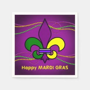Anpassningsbar MARDI GRAS Fleur de Lis Engångs Coc Pappersservett