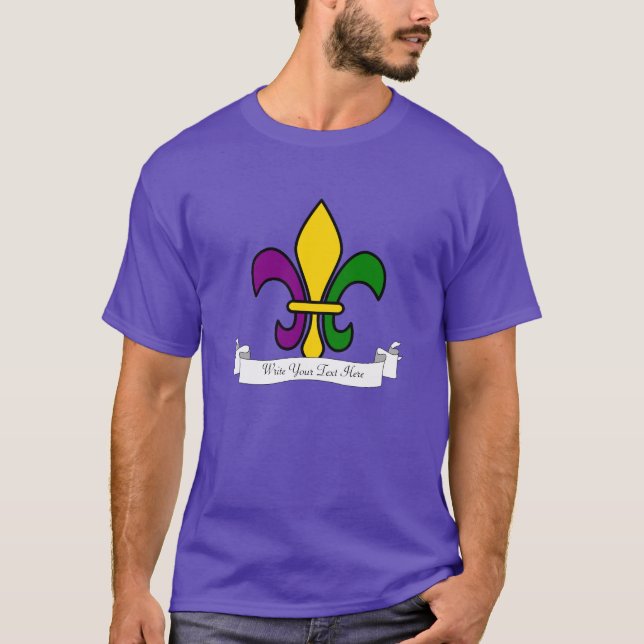 Anpassningsbar Mardi Gras fleur-de-lys Tee (Framsida)