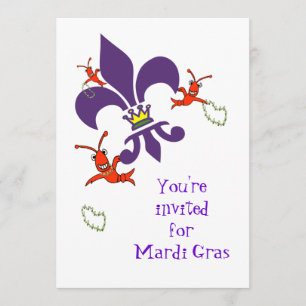 Anpassningsbar Mardi Gras Party Inbjudningar