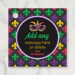 ANPASSNINGSBAR Mardi Gras Temaparty Festive Fleur Gåvor Etiketter