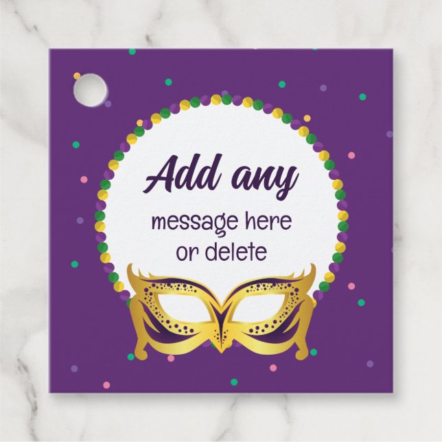 ANPASSNINGSBAR Mardi Gras Temaparty Roligt Festive Gåvor Etiketter (Framsida)