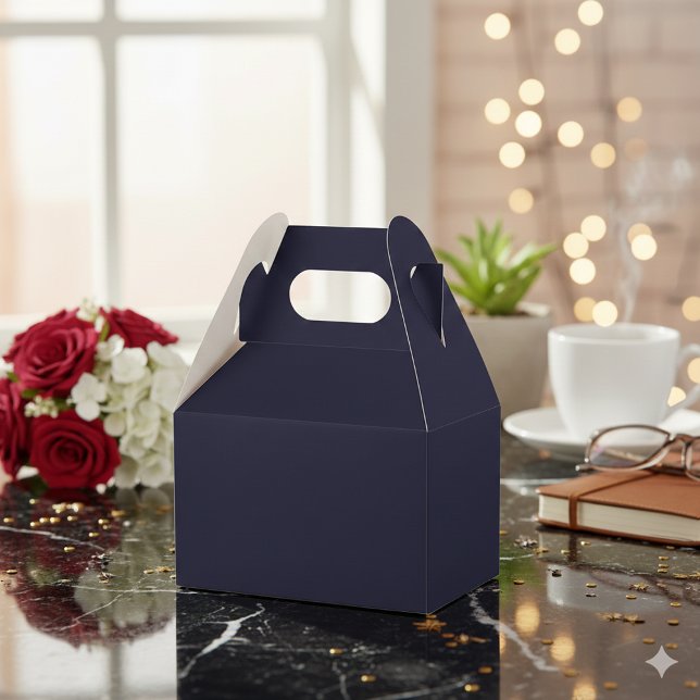 Anpassningsbar marinblå enkel attraktiv gavel presentaskar (Customizable Navy Blue Simple Attractive Gable Favor Boxes)