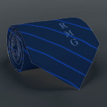 Anpassningsbar märka med sina initialer slips<br><div class="desc">Elegant marin görad randig tie för themed anpassningsbar för EMS/EMT initial.</div>