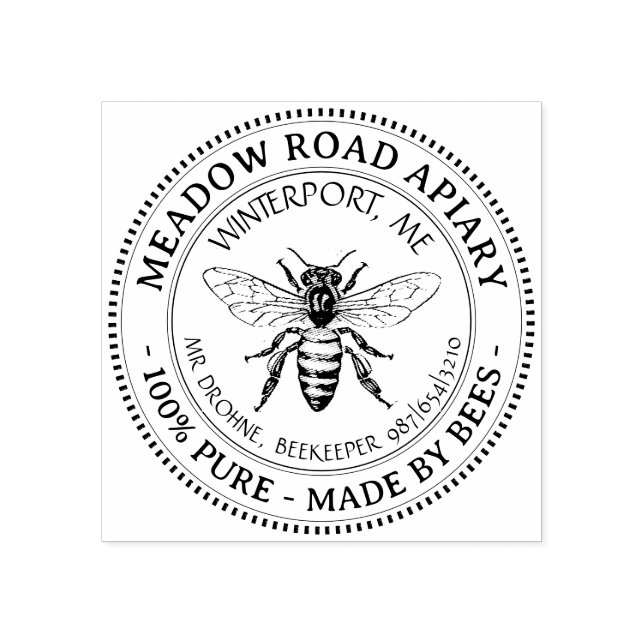 Anpassningsbar Marknadsför honungsbibibibiodlare N Stämpel (Tryck)